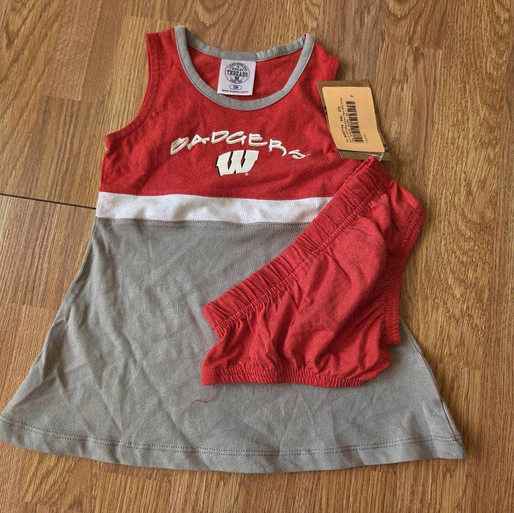 NCAA WisconsinBadgers Baby Dress 12M, 18M Cheerleading NWT Collegiate Football